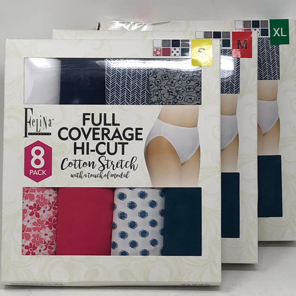 Felina Other - Felina 8 packs Full Coverage Hi-Cut Cotton Stretch